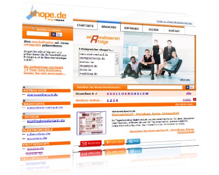 branchenfenster und linknetzwerk von shope.de